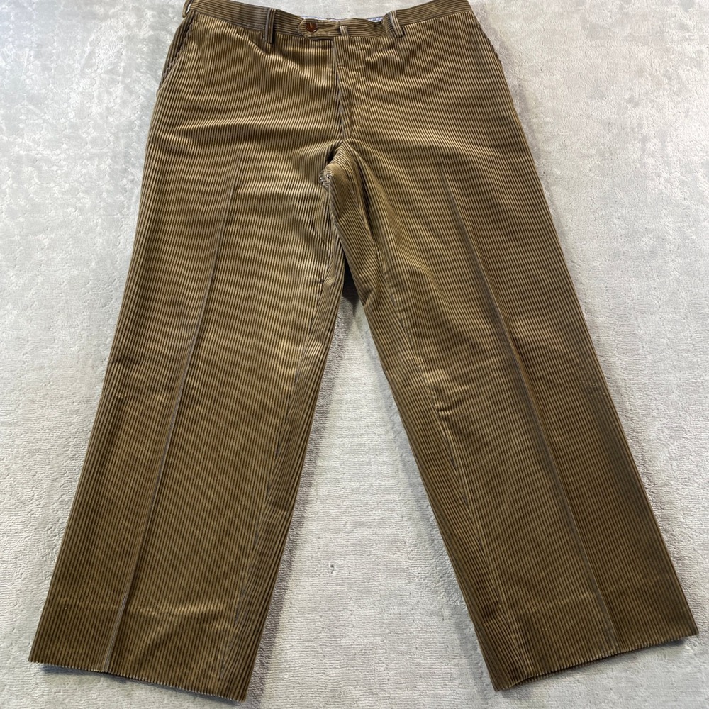 Luciano Barbera Corduroy Pants Men Italy 58 US 38 Brown Luxury Minimalist Casual